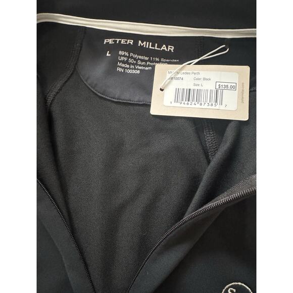 Peter Millar x Maker’s Mark Ladies Perth Pullover Black L UPF 50+ Bourbon Collab - Picture 3 of 3